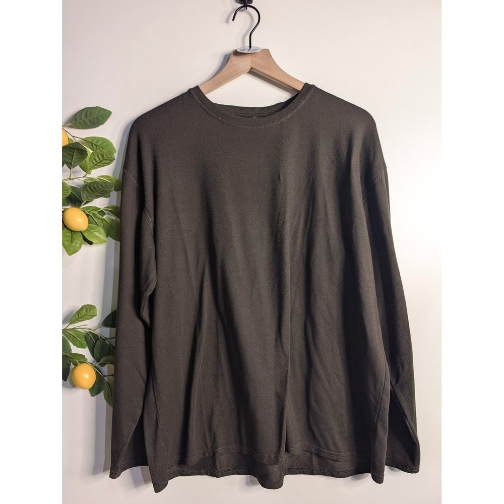 Mono B long sleeve olive green boyfriend tee Sz M